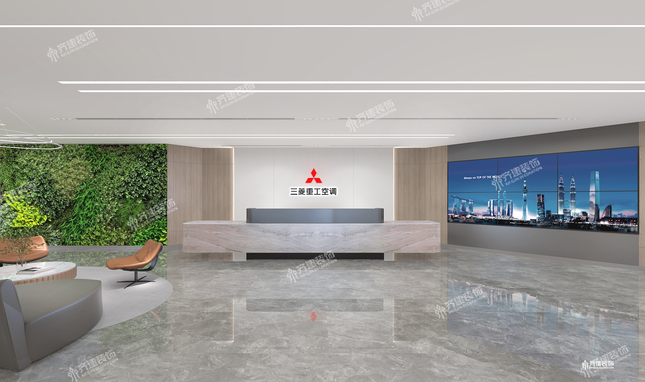 上海三菱重工空調辦公室前廳裝修設計